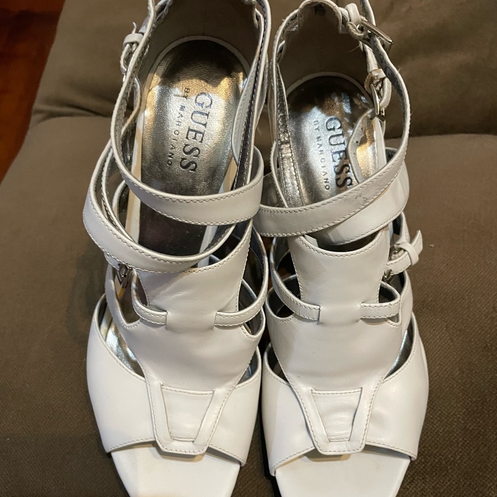 Guess Women's Elegant White strappy Heels size 6
